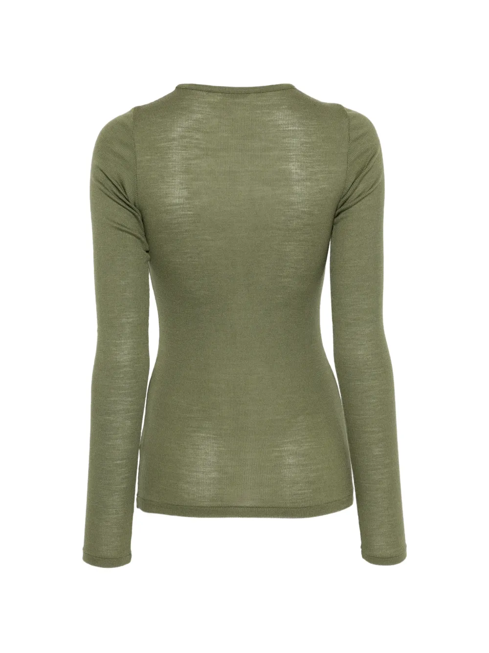 Auralee ribbed-knit long-sleeve sweater Groen