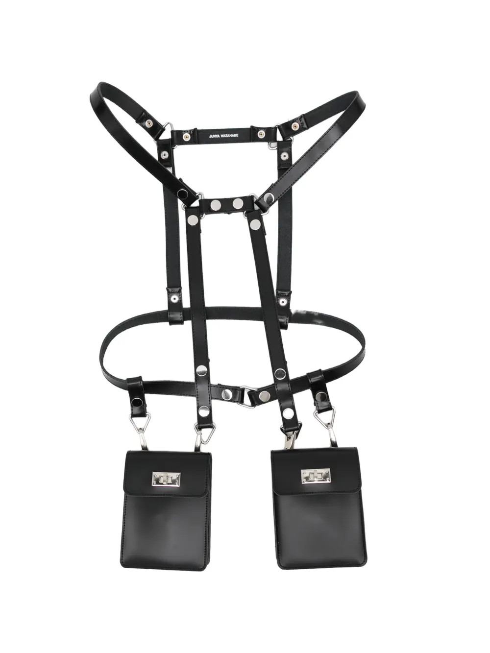 Junya Watanabe leather-harness crossbody bag - Nero