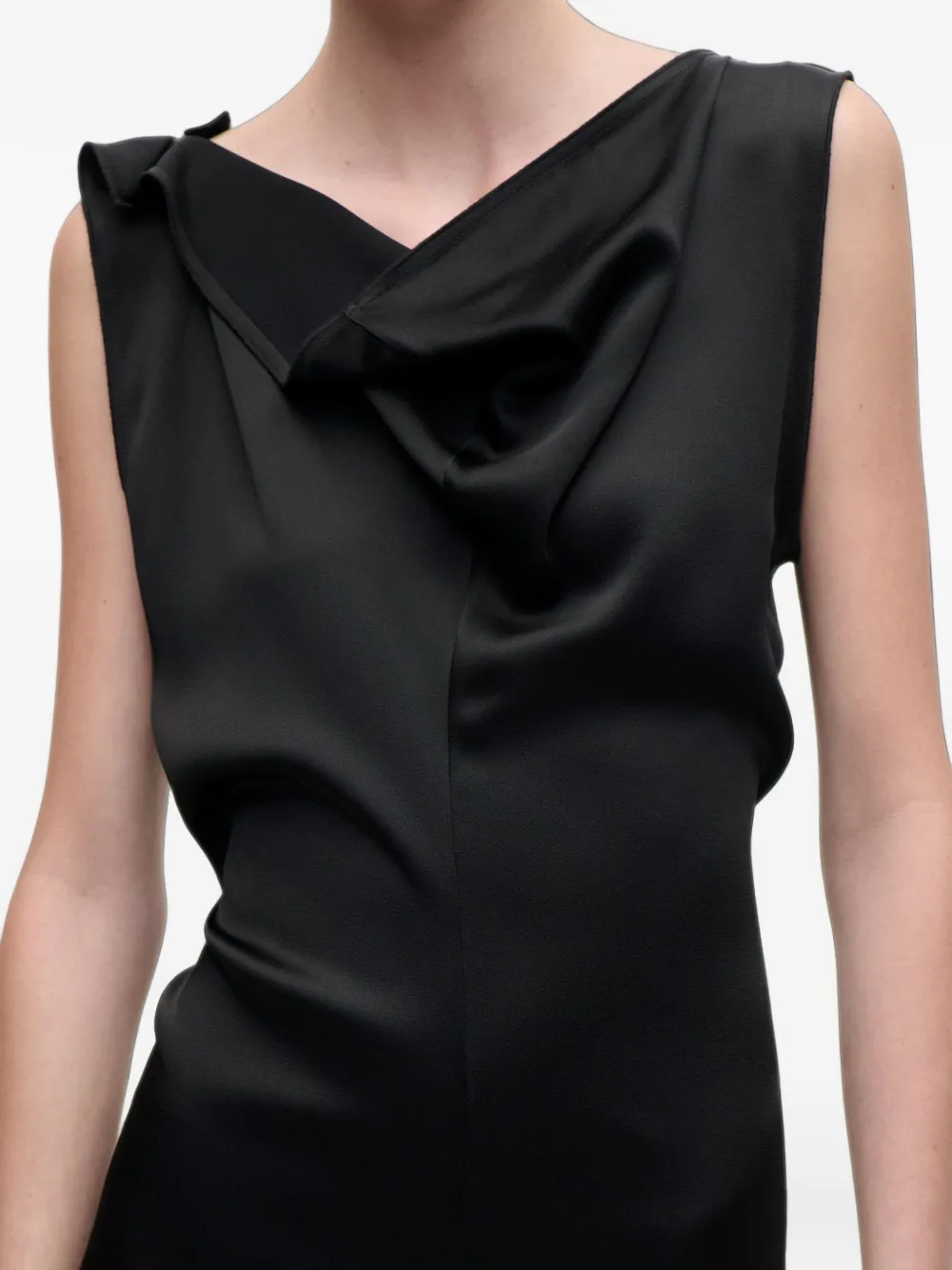 Victoria Beckham Asymmetrische midi-jurk Zwart
