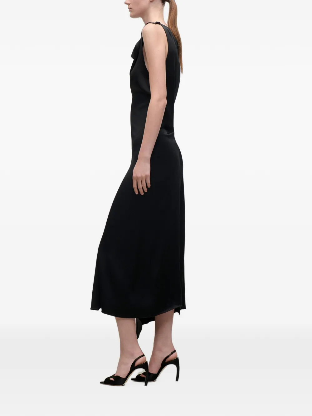 Victoria Beckham Asymmetrische midi-jurk Zwart