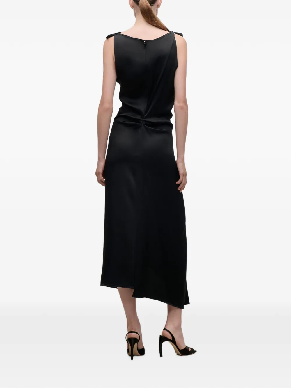 Victoria Beckham Asymmetrische midi-jurk Zwart