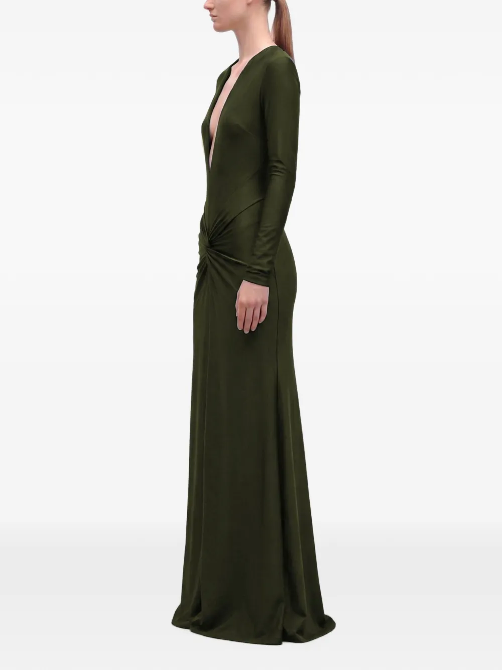 Victoria Beckham Aida gedraaide maxi-jurk Groen