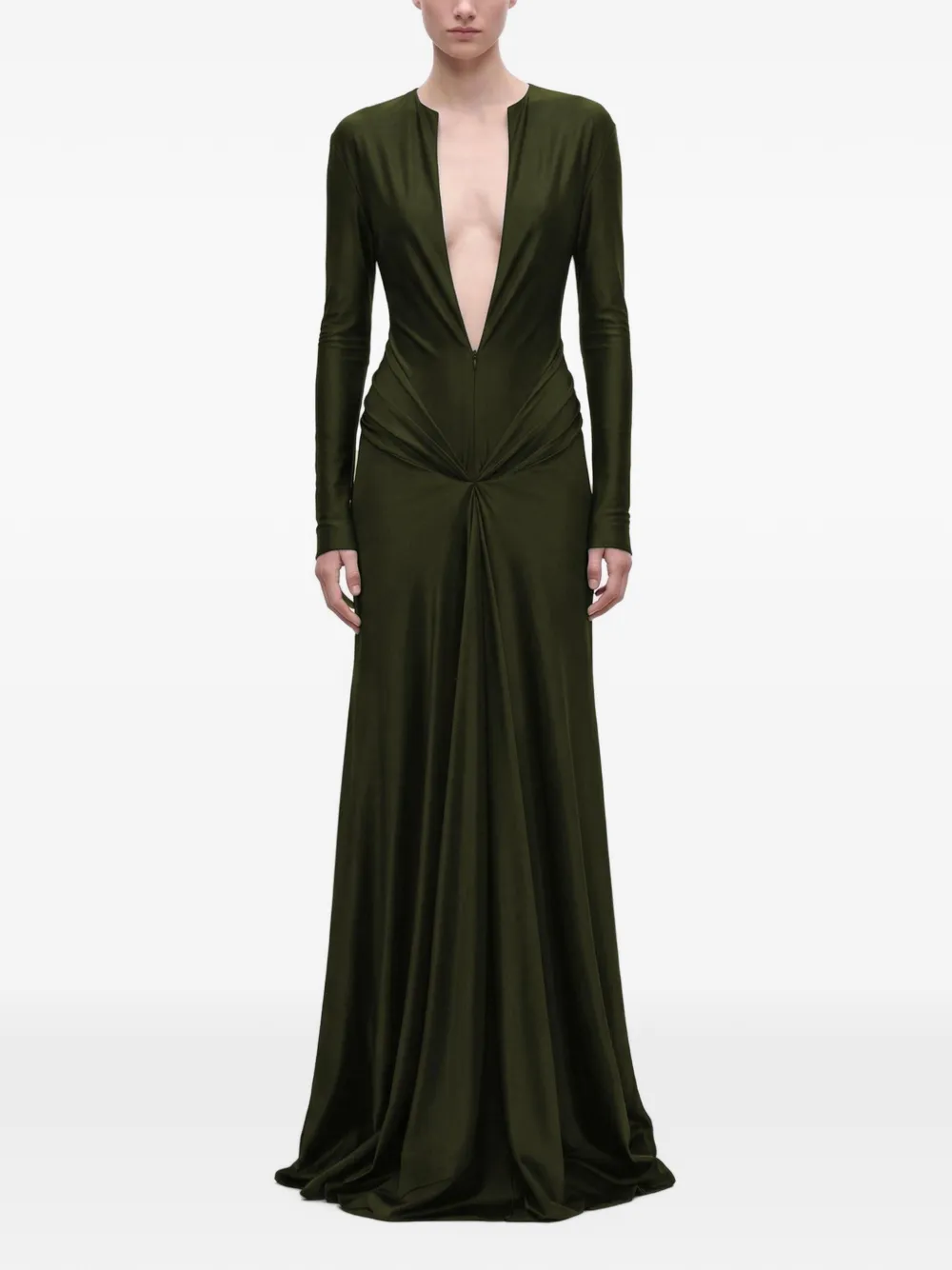 Victoria Beckham Aida gedraaide maxi-jurk Groen