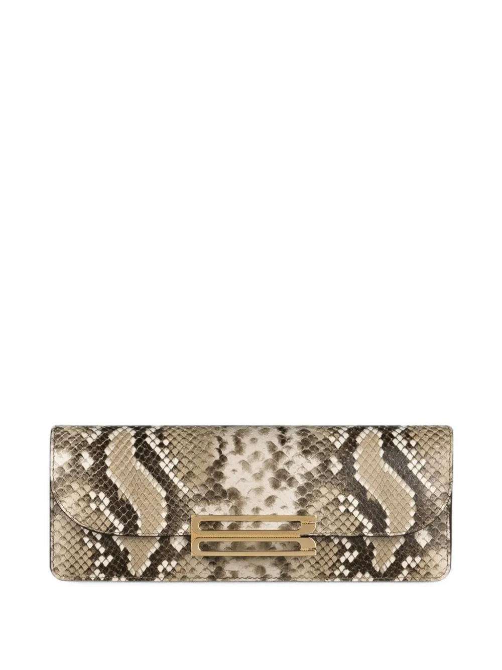Victoria Beckham Dorian Snake-print East-west Clutch Bag in Neutrals, view 5