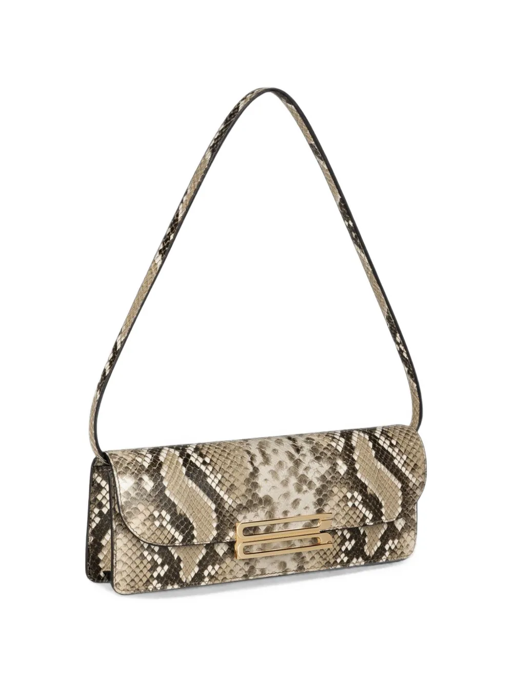 Victoria Beckham Dorian Snake-print East-west Clutch Bag in Neutrals, view 4