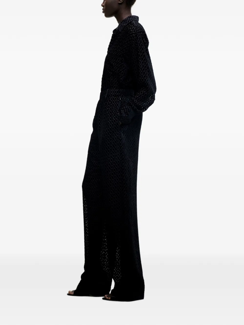 Victoria Beckham Remi blouse met geometrisch patroon Zwart