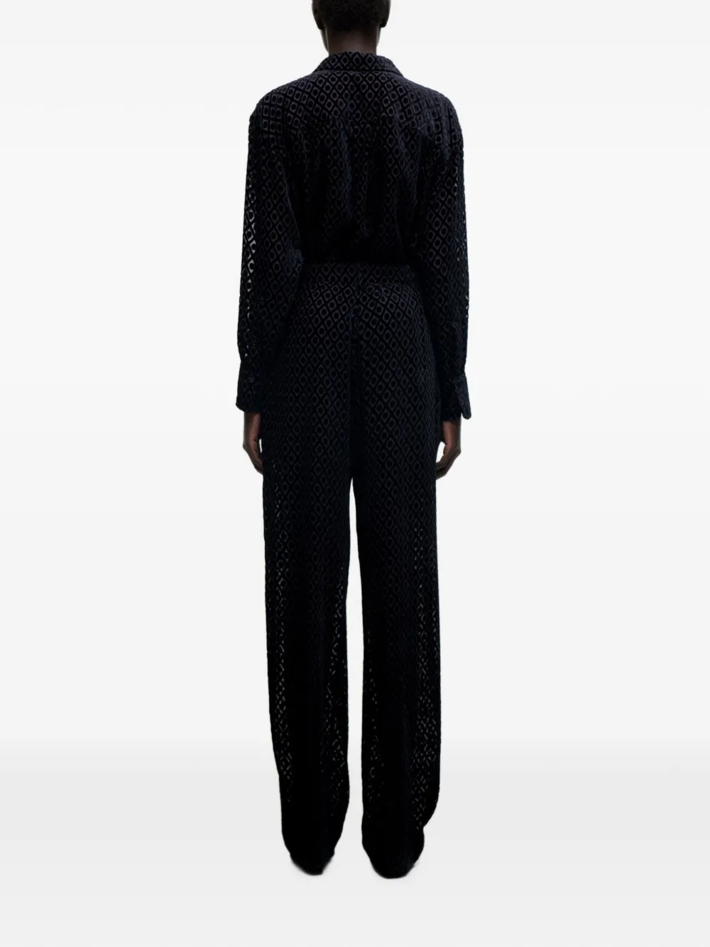Victoria Beckham Remi blouse met geometrisch patroon Zwart