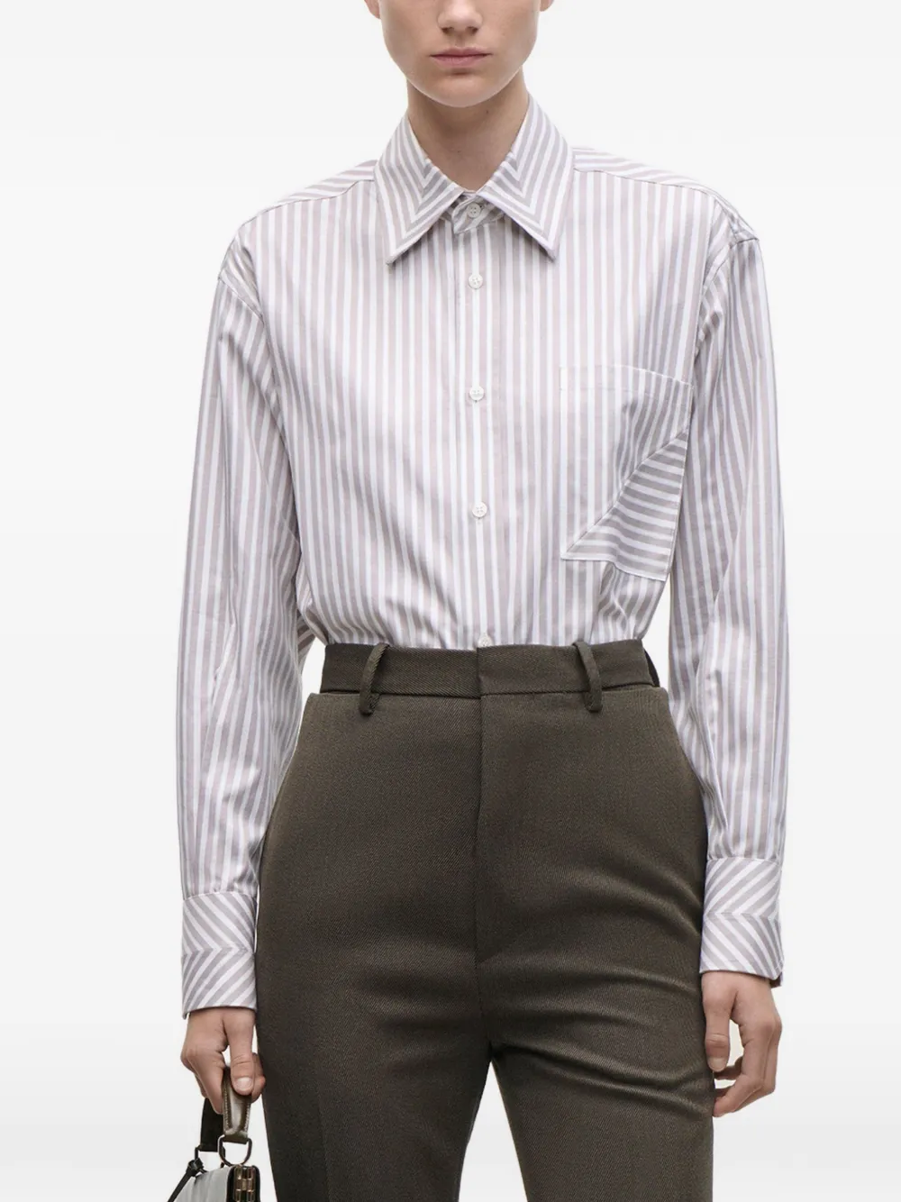 Victoria Beckham Gestreept overhemd Paars