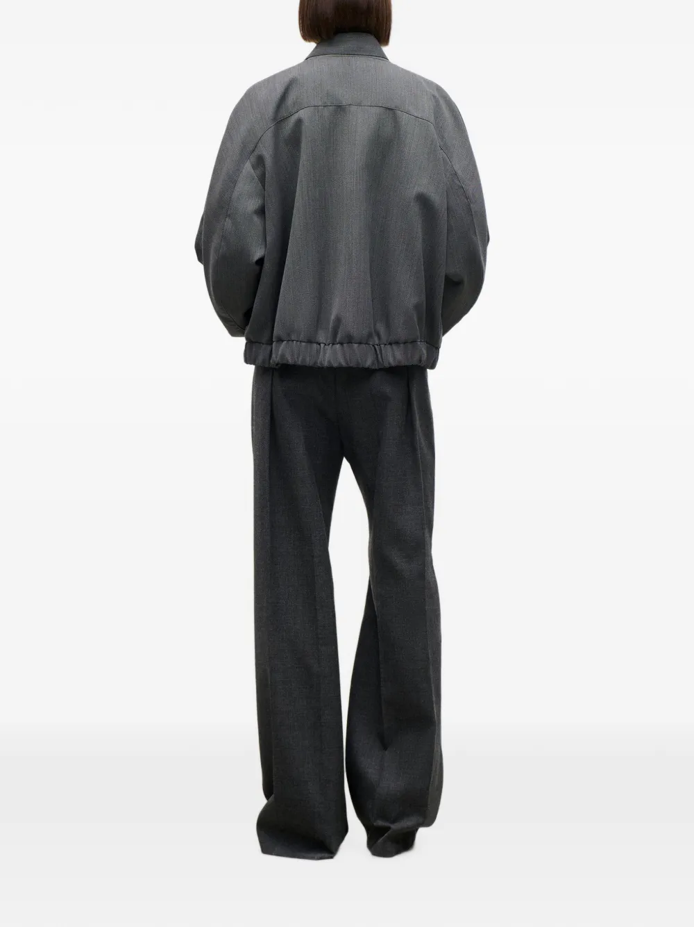 Victoria Beckham scarf-detail jacket Grijs