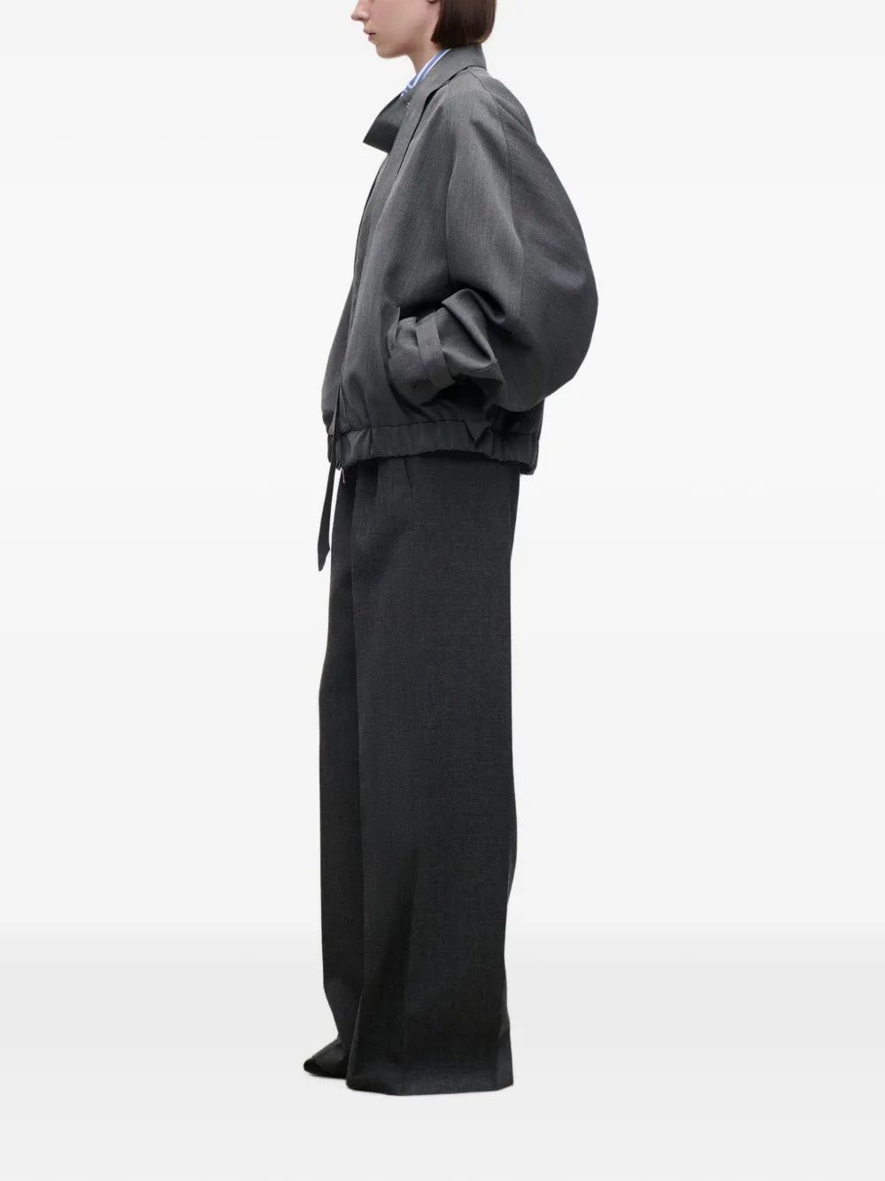 Victoria Beckham scarf-detail jacket Grijs