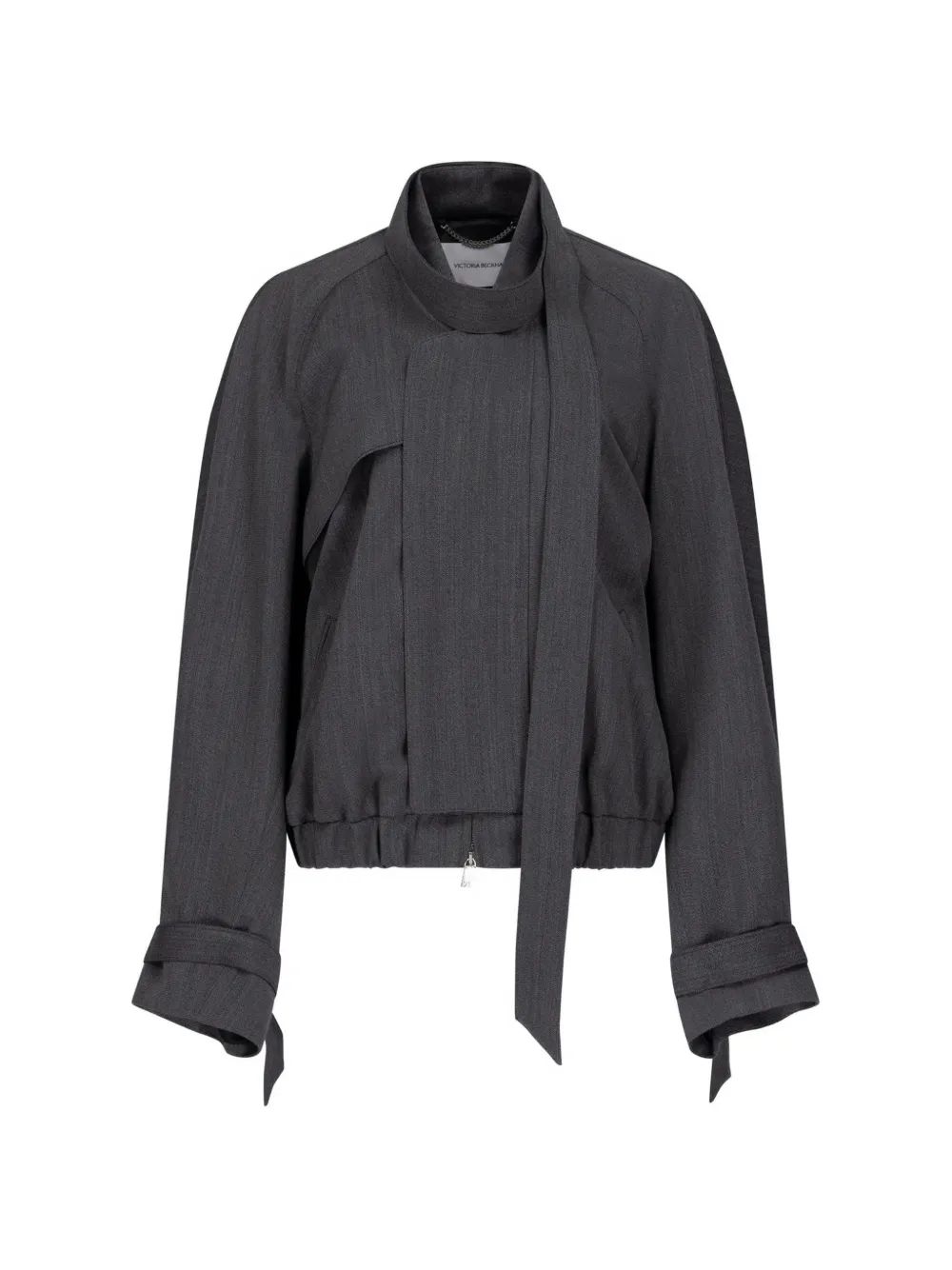 Victoria Beckham scarf-detail jacket Grijs