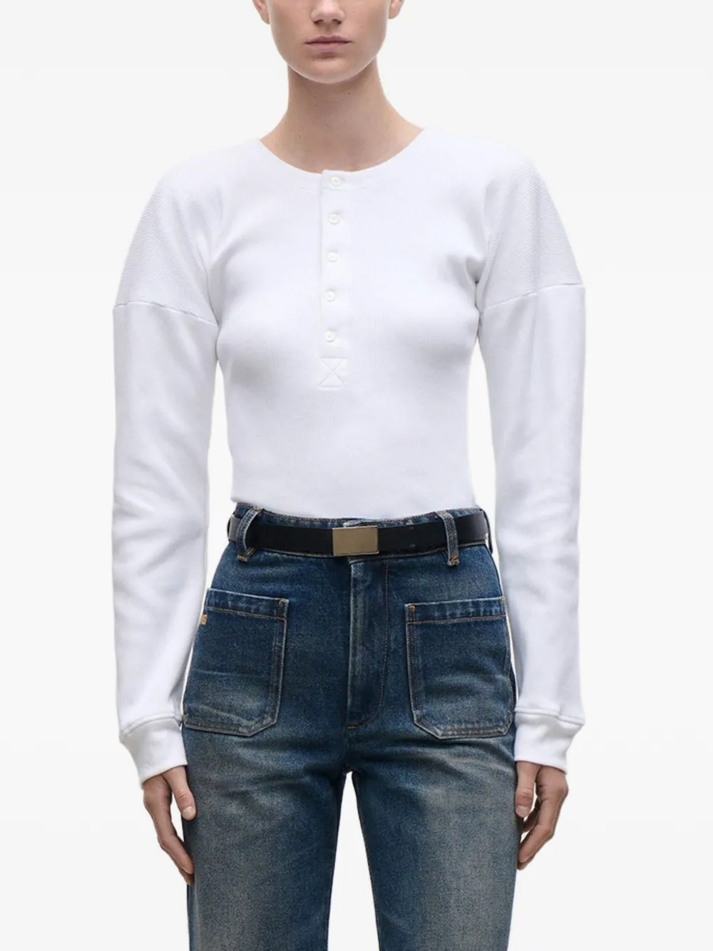 Victoria Beckham Hazel geribbelde sweater Wit