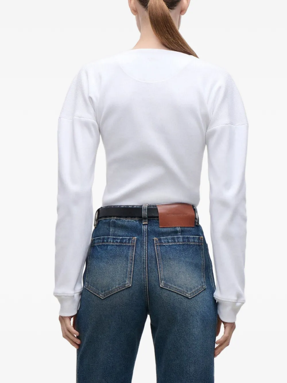Victoria Beckham Hazel geribbelde sweater Wit