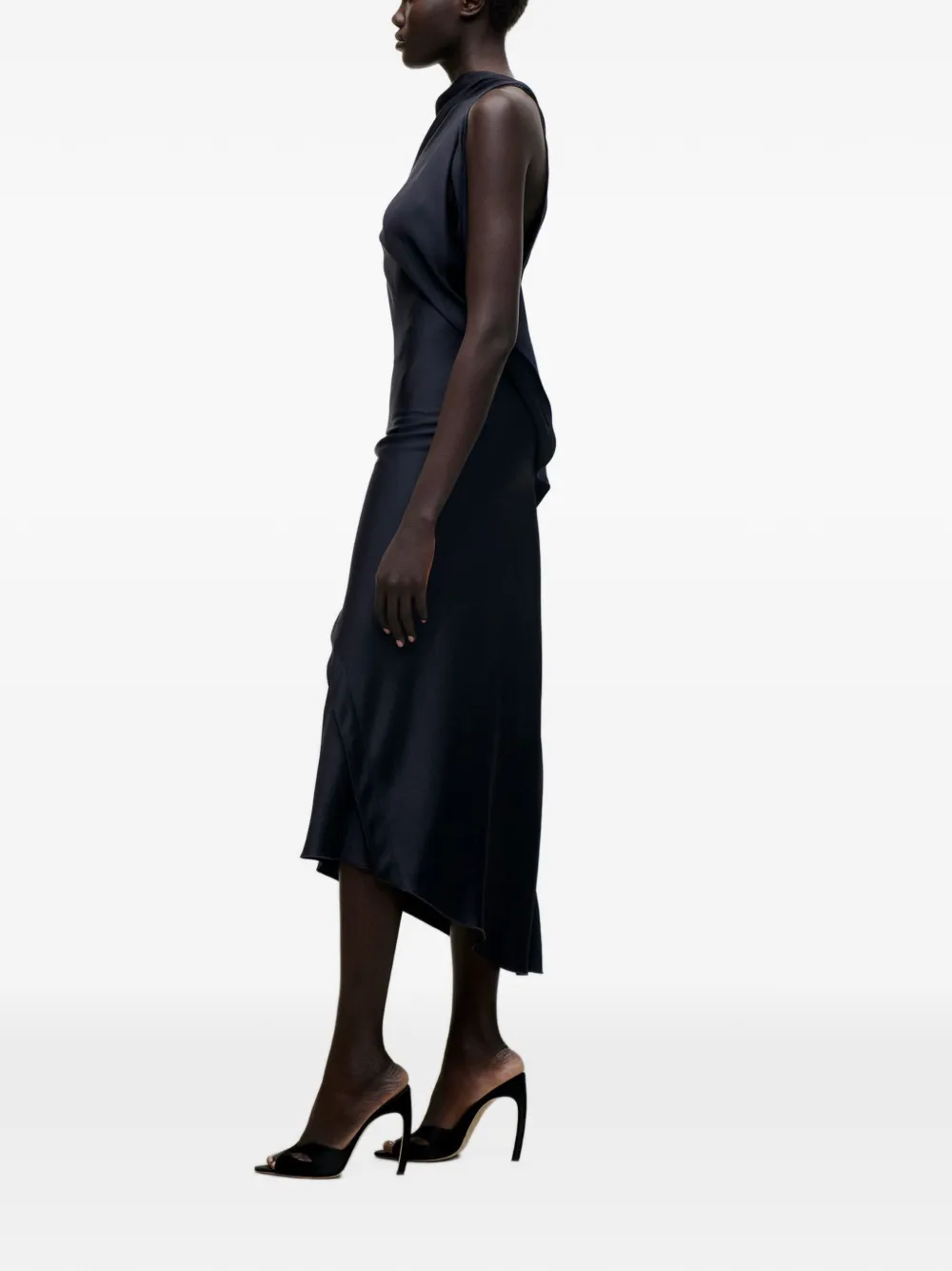 Victoria Beckham Kyra gedrapeerde midi-jurk Blauw