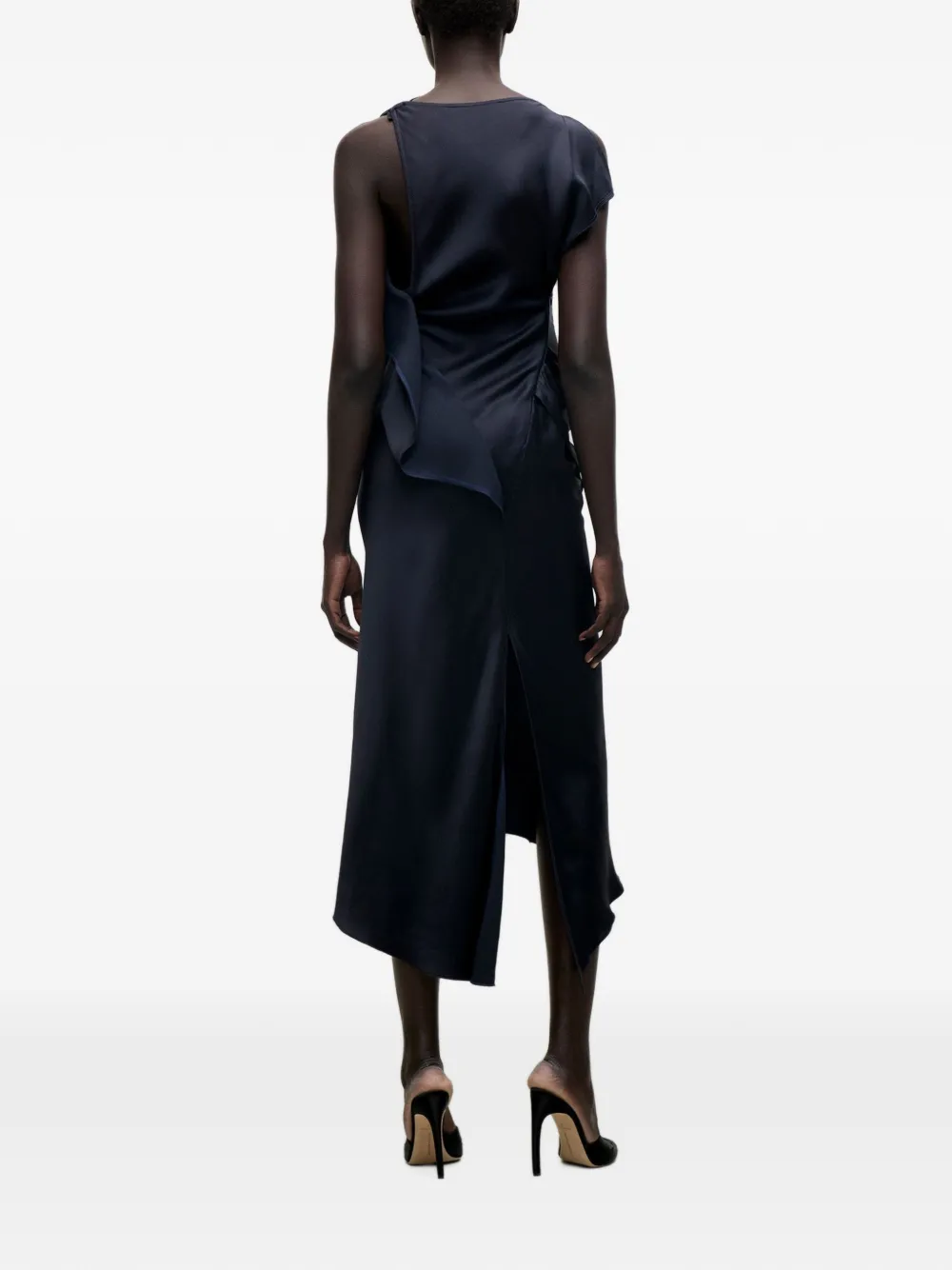 Victoria Beckham Kyra gedrapeerde midi-jurk Blauw