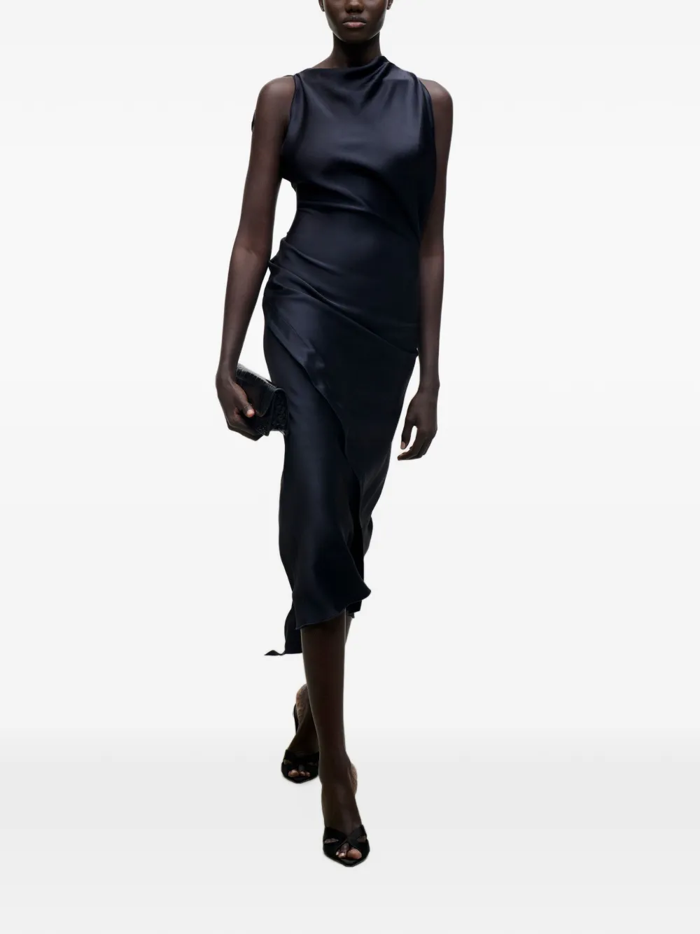 Victoria Beckham Kyra gedrapeerde midi-jurk Blauw
