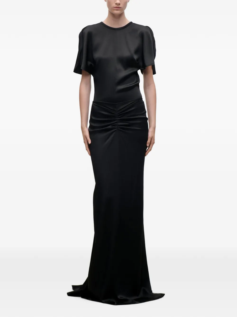 Victoria Beckham Isabella ruched maxi skirt Zwart