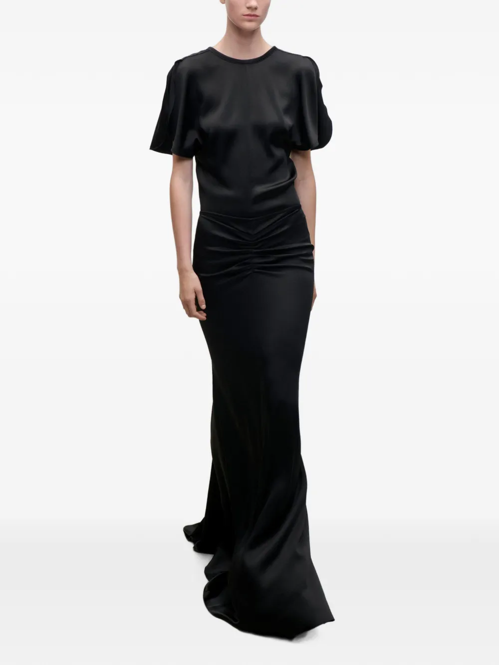 Victoria Beckham Isabella ruched maxi skirt Zwart