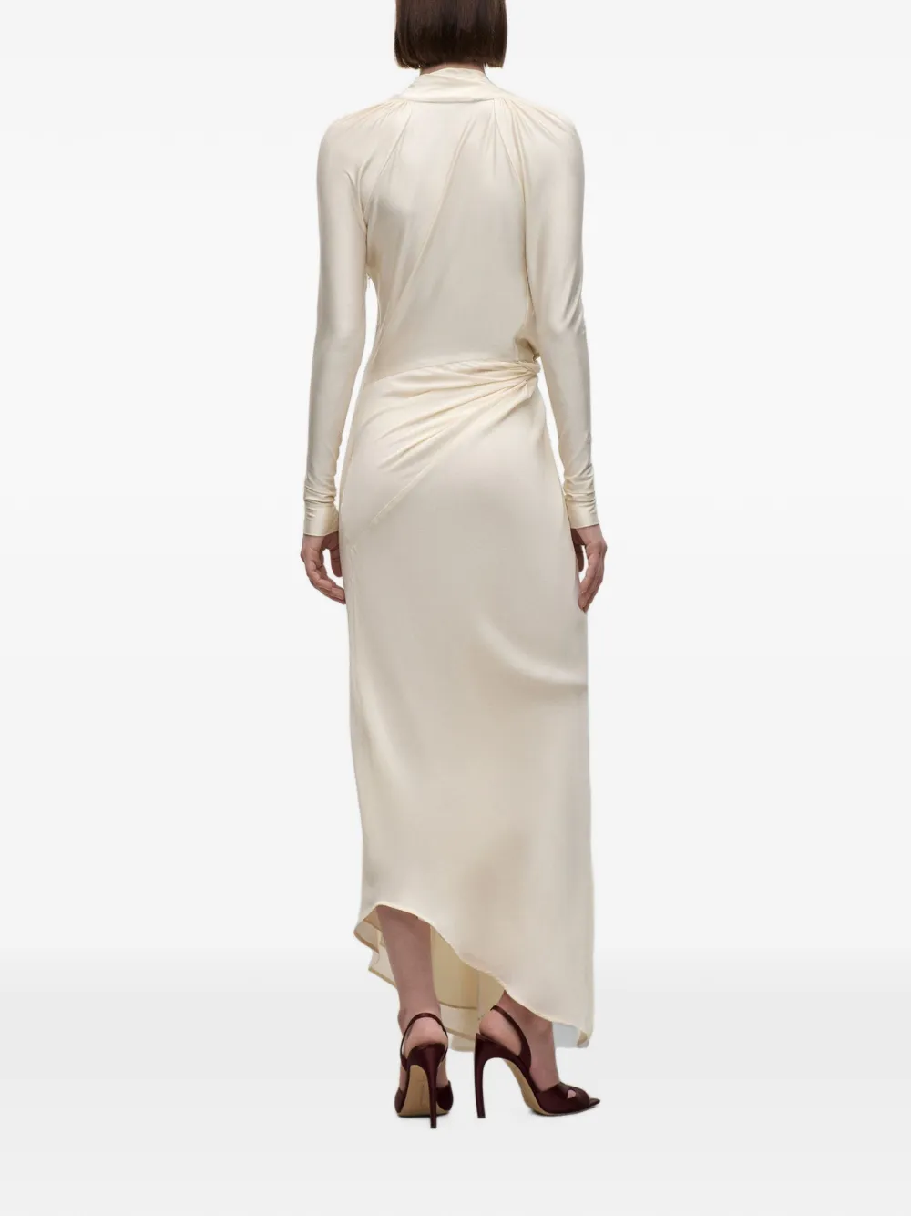 Victoria Beckham Lea midi-jurk met geknoopt detail Wit