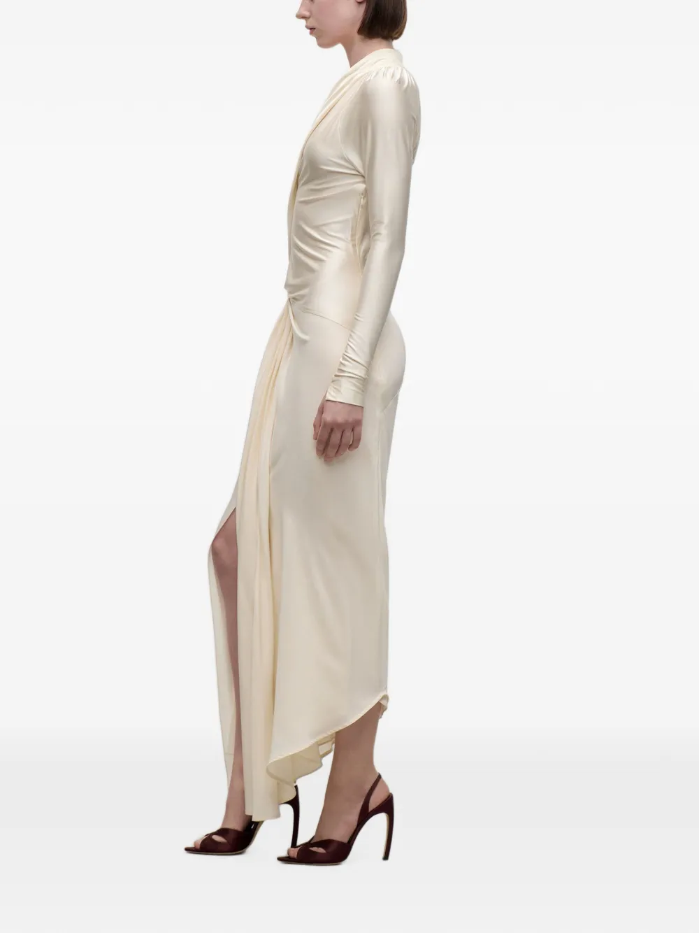 Victoria Beckham Lea midi-jurk met geknoopt detail Wit