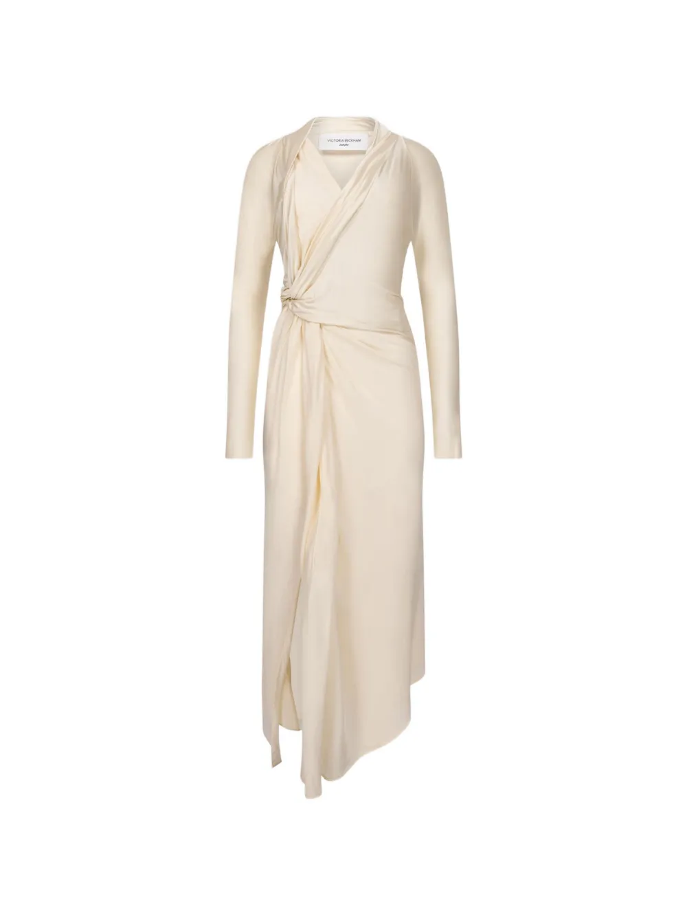 Victoria Beckham Lea midi-jurk met geknoopt detail Wit