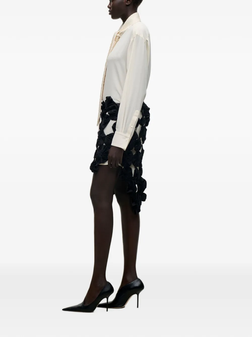 Victoria Beckham Mini-rok met applicatie Zwart