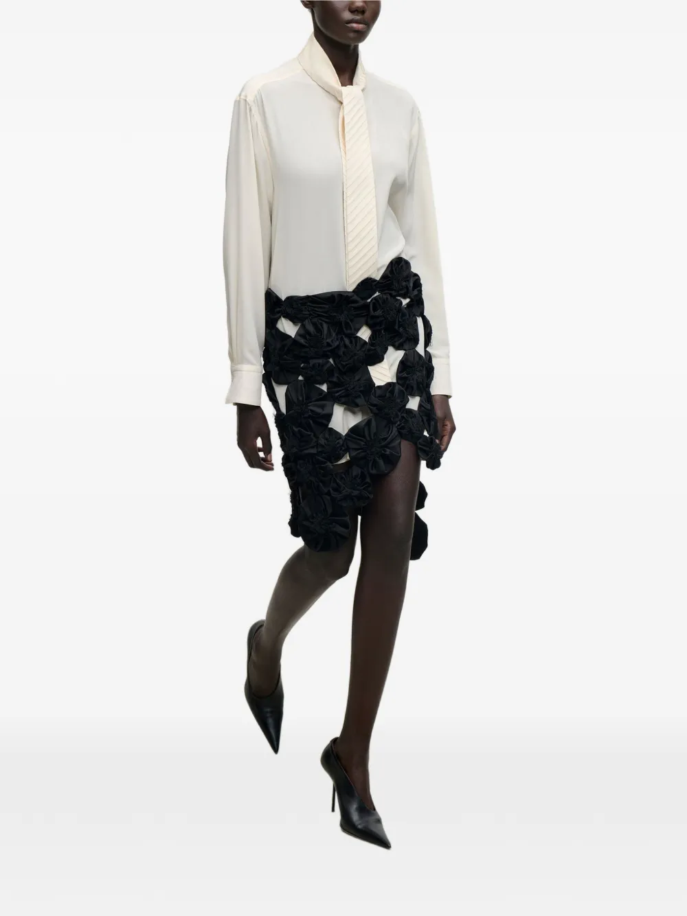 Victoria Beckham Mini-rok met applicatie Zwart