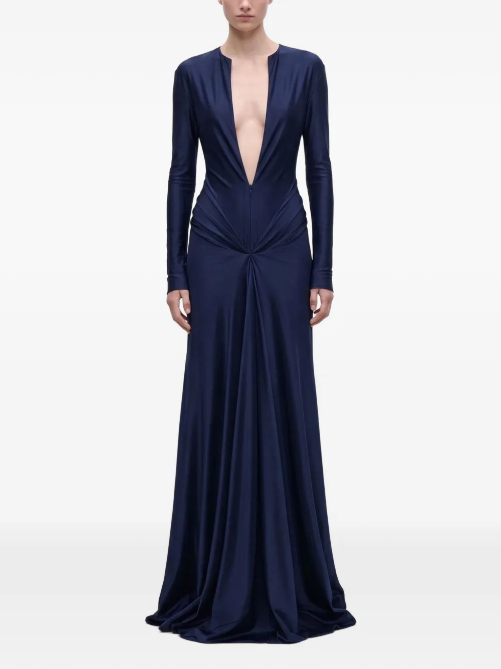 Victoria Beckham Aida maxi-avondjurk met gedraaid detail Blauw