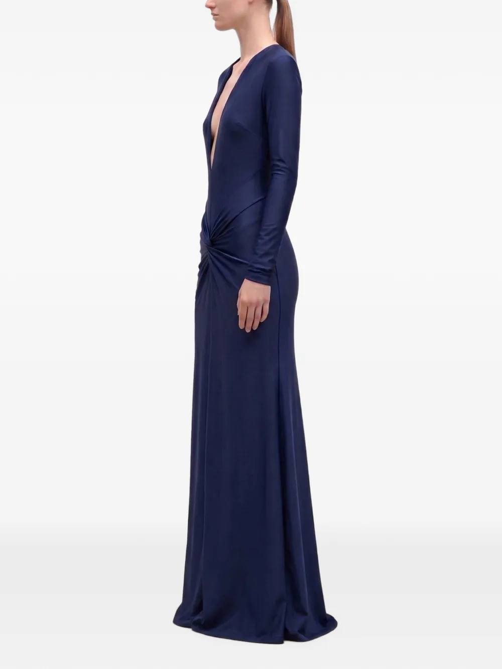 Victoria Beckham Aida maxi-avondjurk met gedraaid detail Blauw