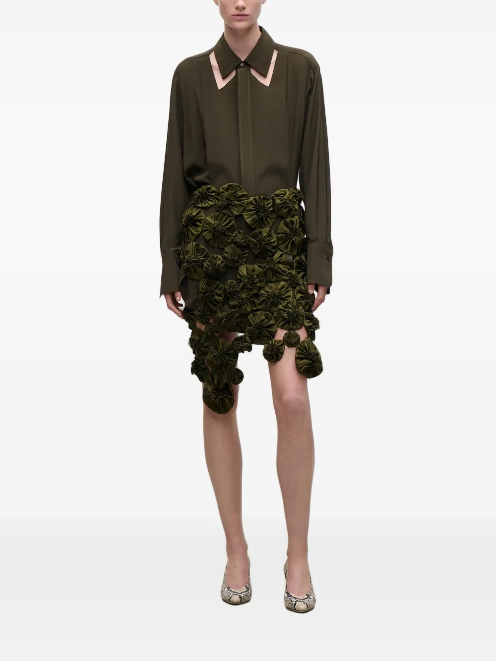 Victoria Beckham Zijden blouse met uitgesneden detail Groen