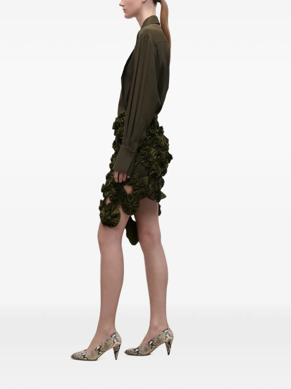 Victoria Beckham Zijden blouse met uitgesneden detail Groen