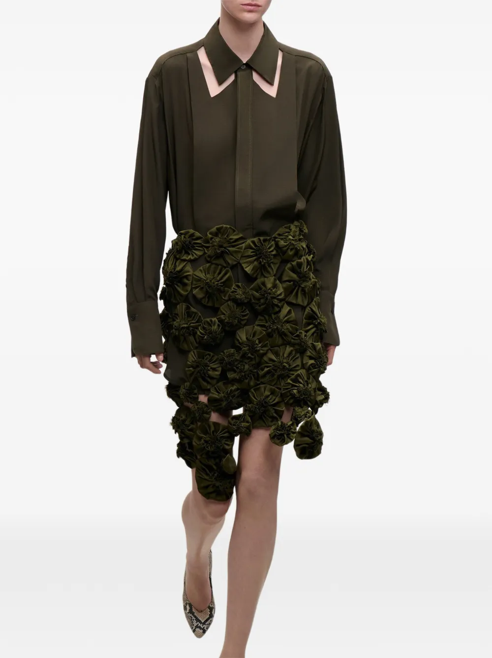 Victoria Beckham Zijden blouse met uitgesneden detail Groen