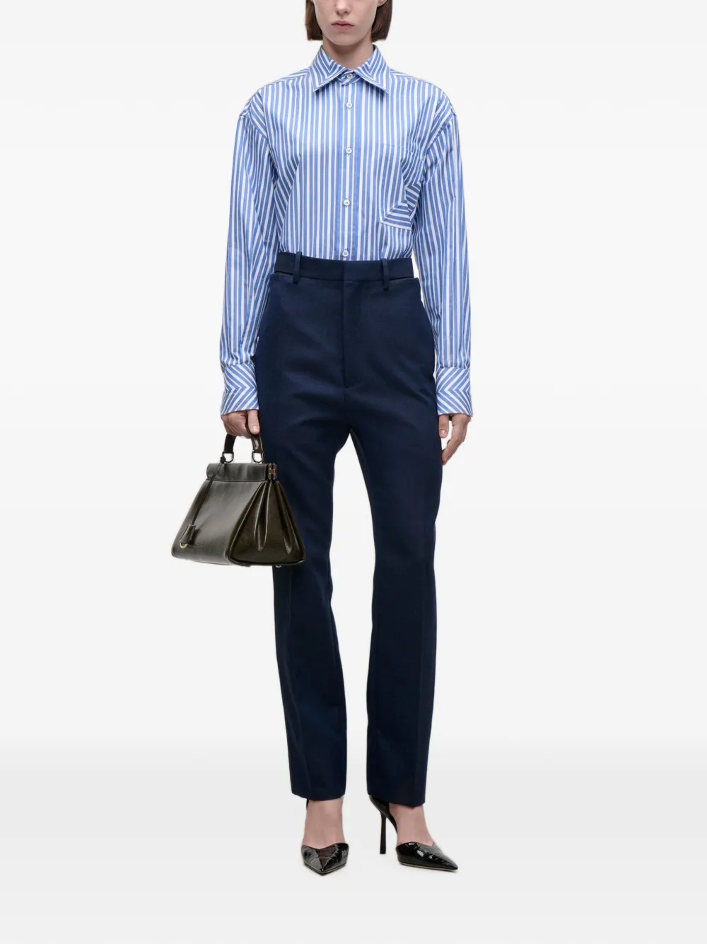 Victoria Beckham Wollen pantalon Blauw