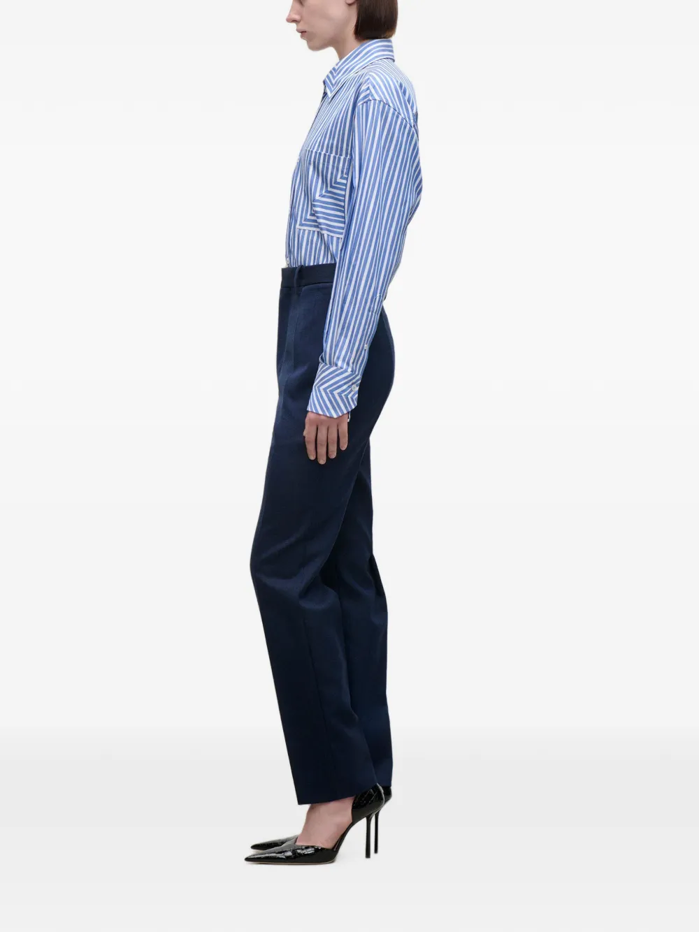 Victoria Beckham Wollen pantalon Blauw
