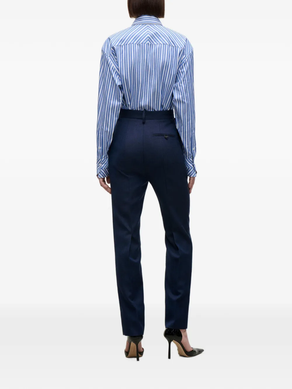 Victoria Beckham Wollen pantalon Blauw