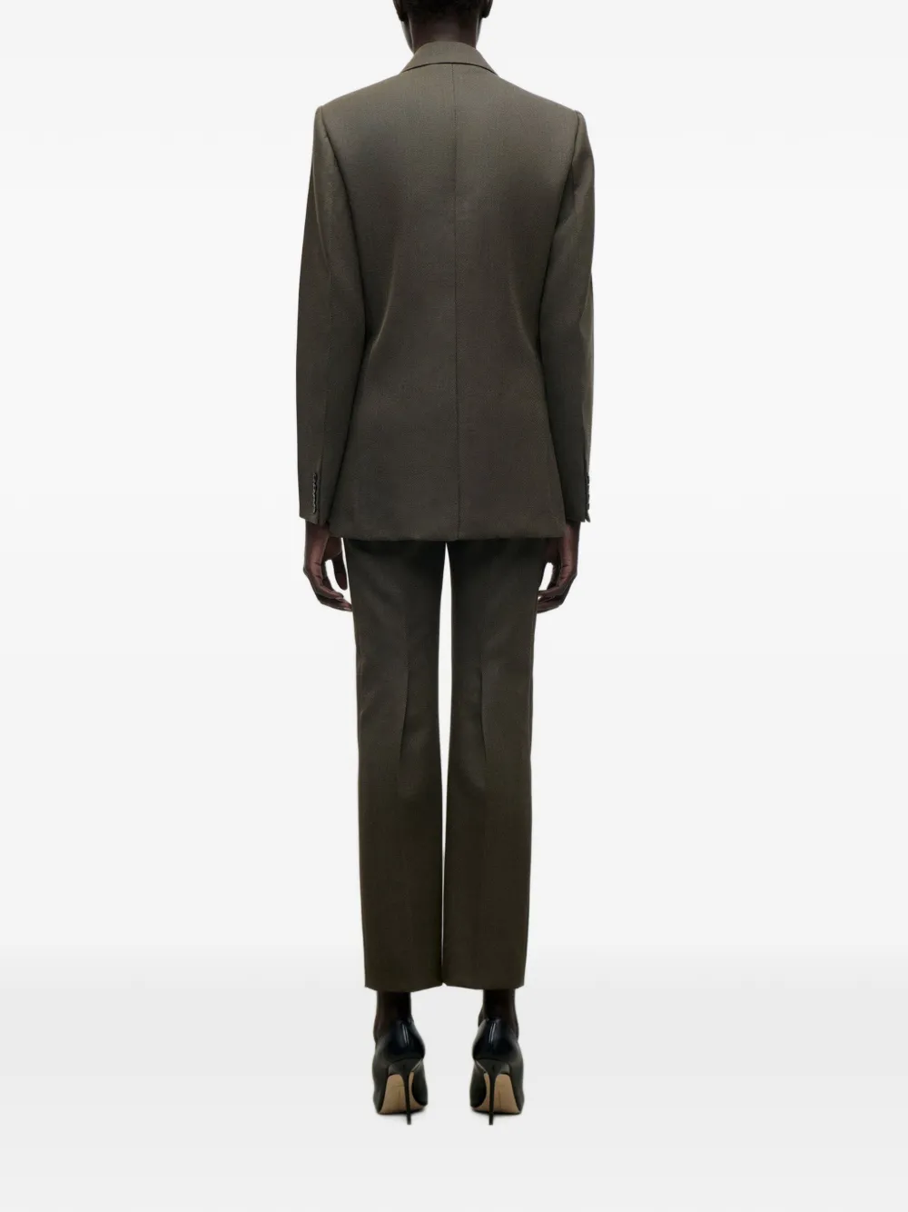 Victoria Beckham Wollen blazer met enkele rij knopen Groen