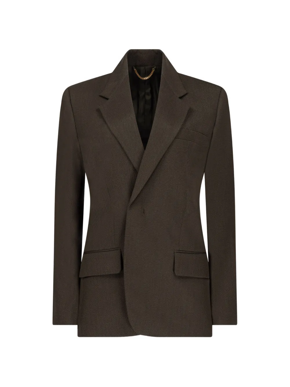 Victoria Beckham Single-breasted Wool Blazer In Green