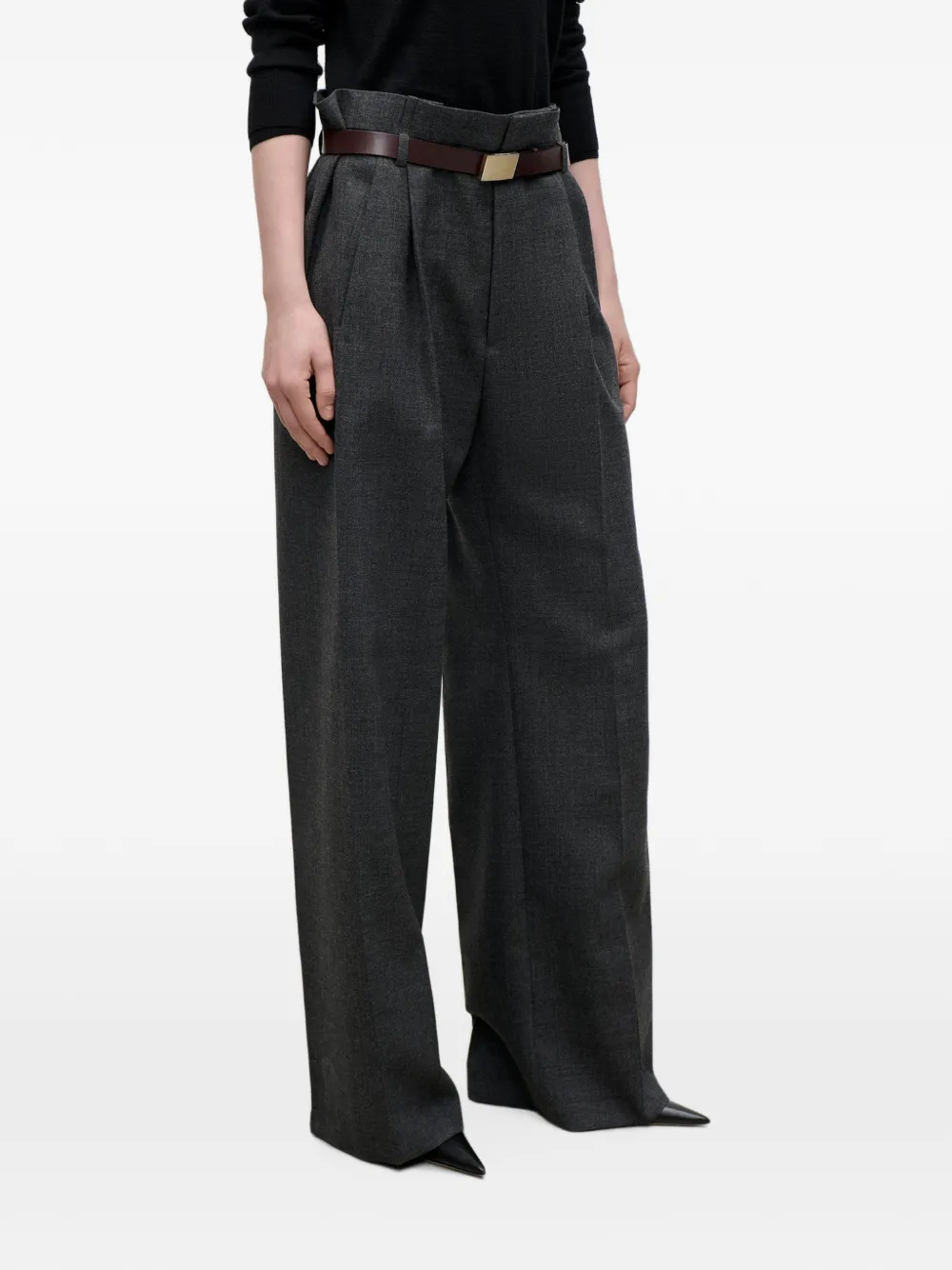 Victoria Beckham Ethel wide-leg trousers Grijs