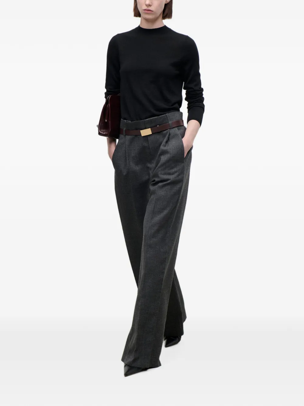 Victoria Beckham Ethel wide-leg trousers Grijs