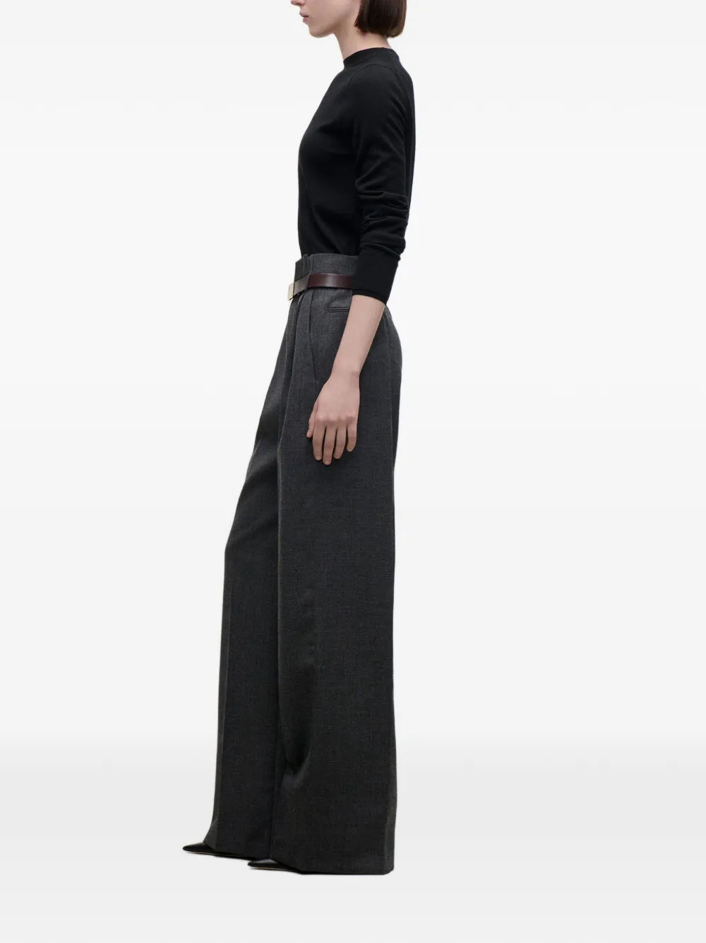 Victoria Beckham Ethel wide-leg trousers Grijs