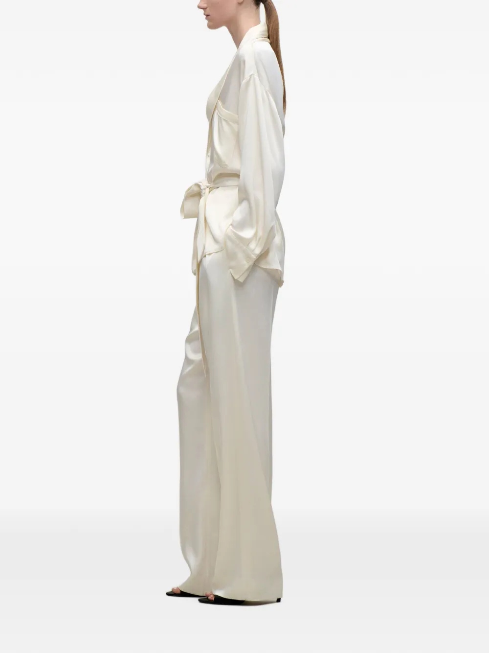 Victoria Beckham Alba blouse met ceintuur Beige