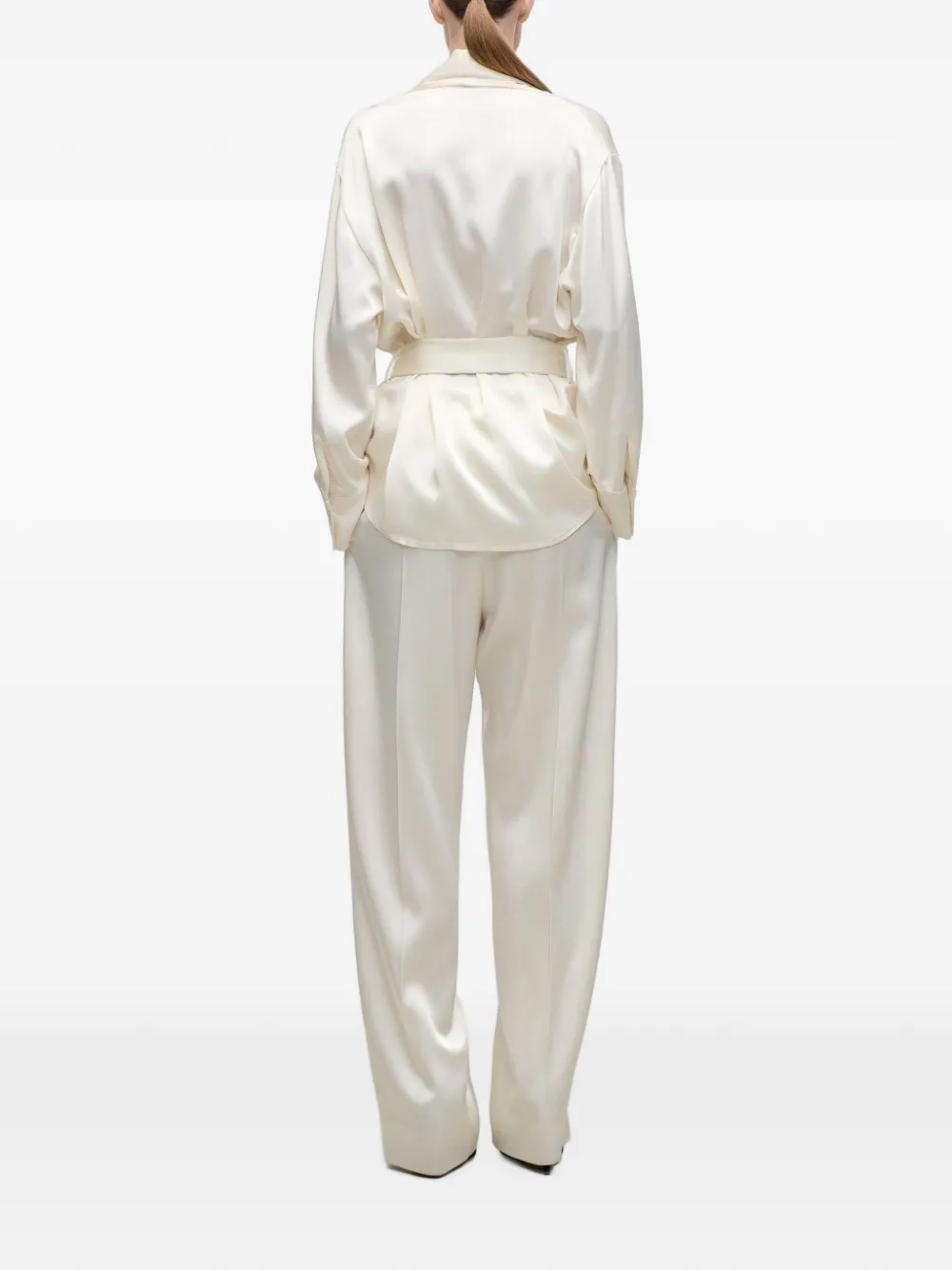 Victoria Beckham Alba blouse met ceintuur Beige