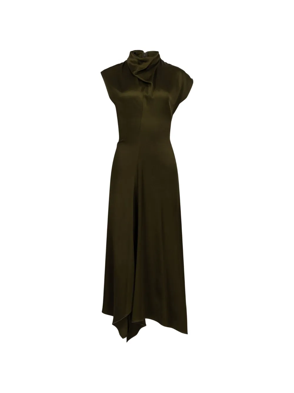 Victoria Beckham draped satin midi dress - Verde