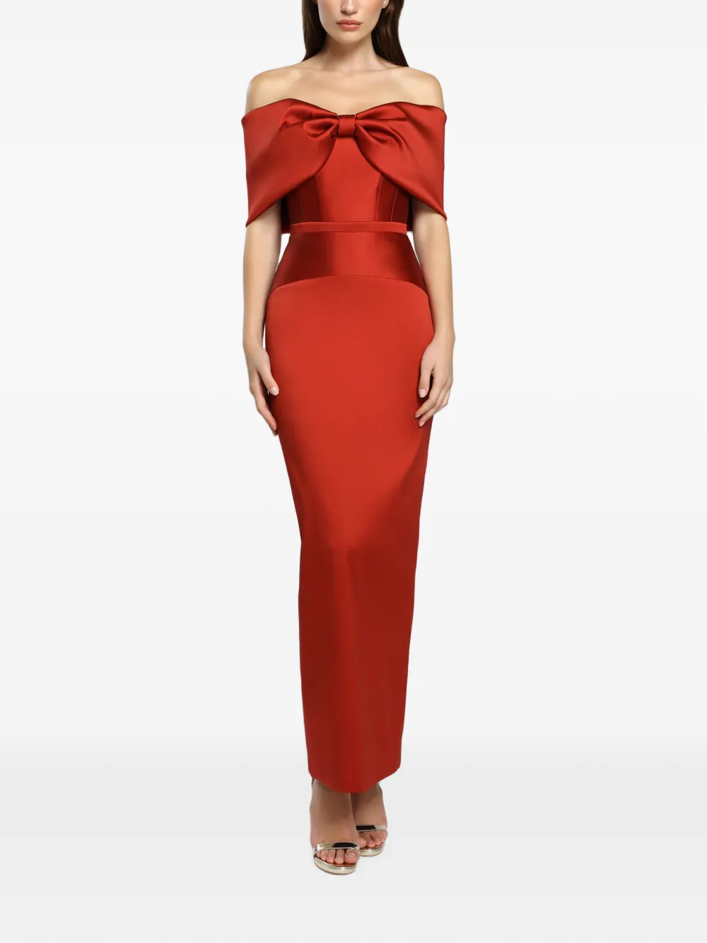 CRISTALLINI Syra off-shoulder maxi dress