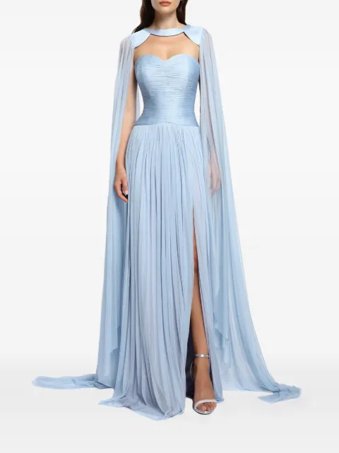 CRISTALLINI Elya cape-overlay maxi dress