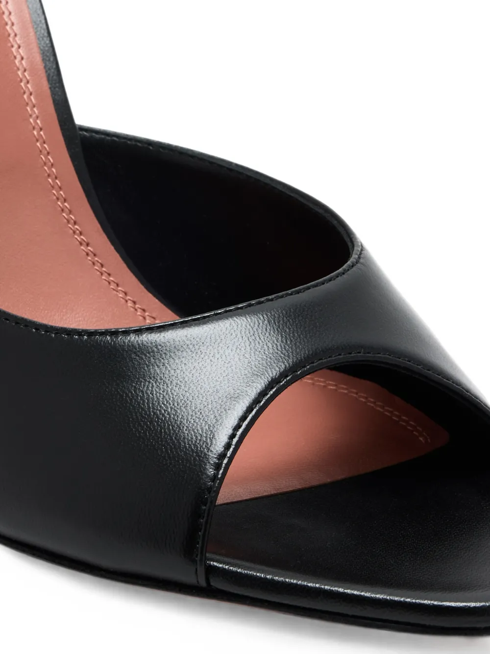 Amina Muaddi Alexa leather sandals Zwart