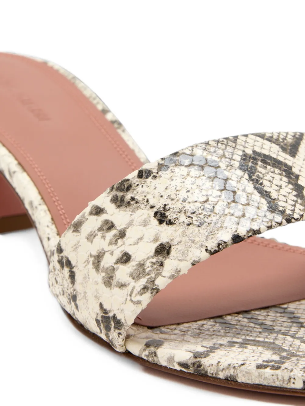 Amina Muaddi Andreea snake-print leather mules Beige