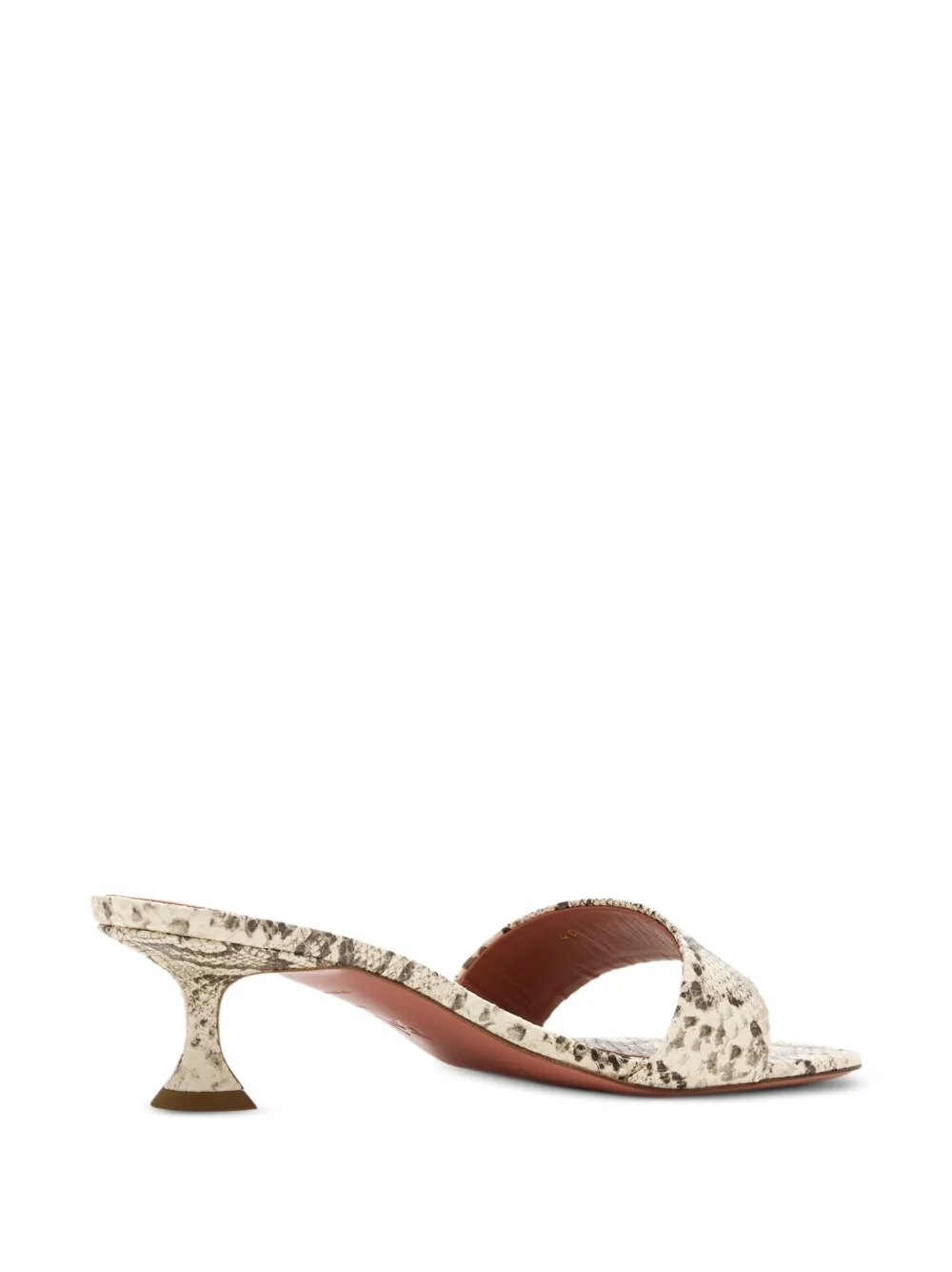 Amina Muaddi Andreea snake-print leather mules Beige