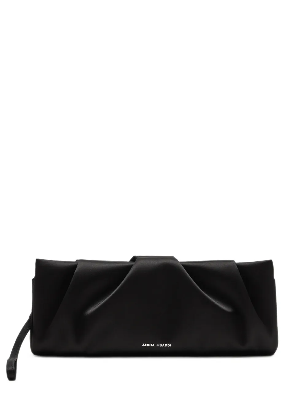Amina Muaddi Vittoria satin clutch bag - Nero