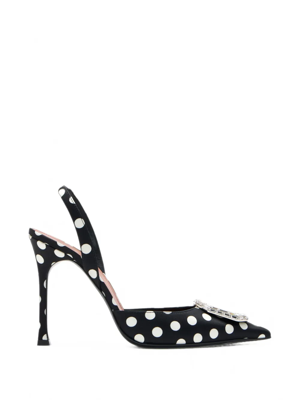 Amina Muaddi Camelia crystal-embellished polka-dot pumps